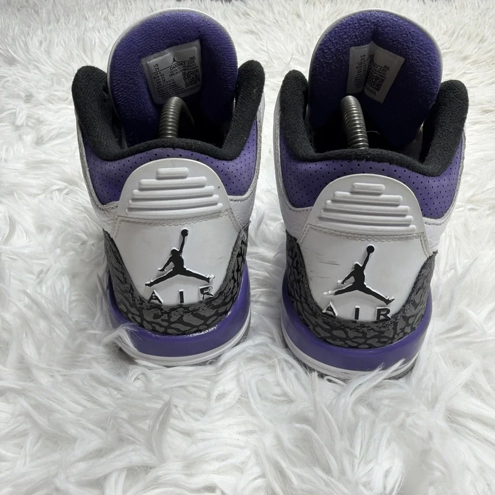 Size 7Y Nike Air Jordan 3 Retro 'Dark Iris' DM9067-105 Shoes Sneakers * No Laces